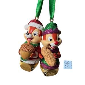 Disney Chip and Dale Glitter Bells 2-CT Ornaments